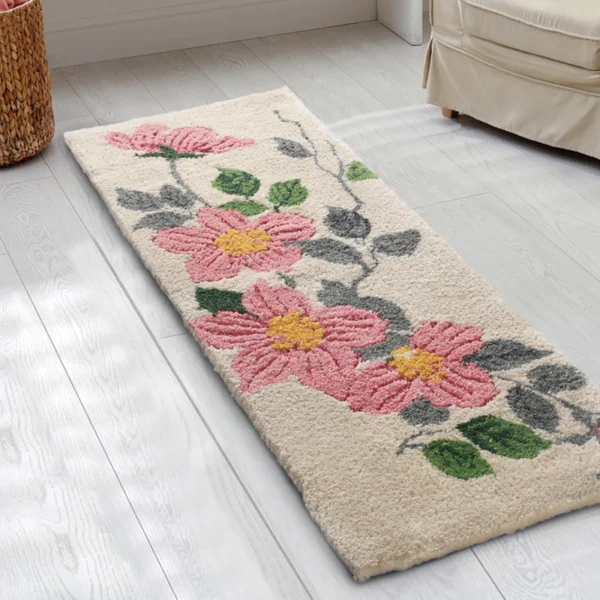 Florale Handtufted Anti-Skid Runner Rug