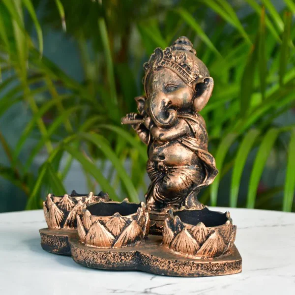 Little Copper Ganesha Tealight Candle Holder